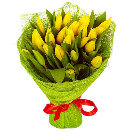 Букет из 25 желтых тюльпанов №2
