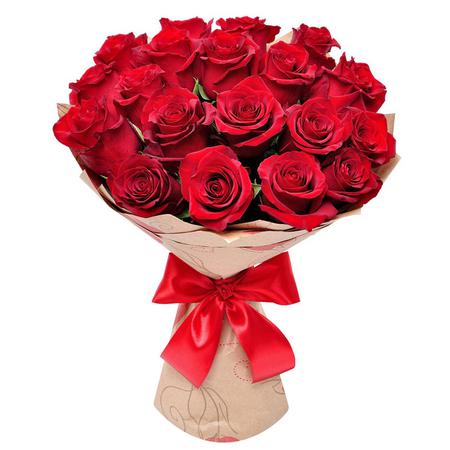 21 роза красная (50 см)